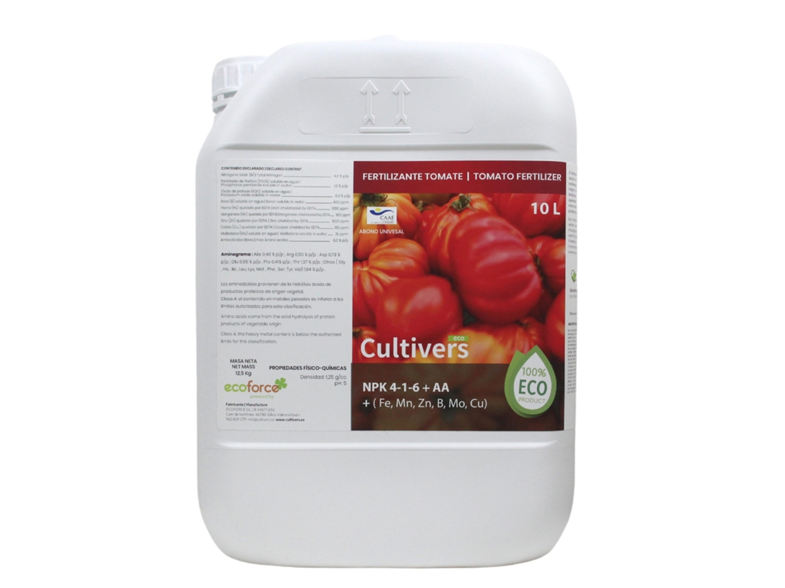 CULTIVERS Fertilizante Tomates Ecológico 10 L Abono Líquido 100% Orgánico y Natural, Potencia el Sabor y el Crecimiento