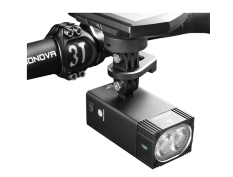 Luz de bicicleta inteligente de 1000/1600 lúmenes con soporte de interruptor remoto de cable Compatible con cronómetro Gopro y Garmin-negro ENZONS