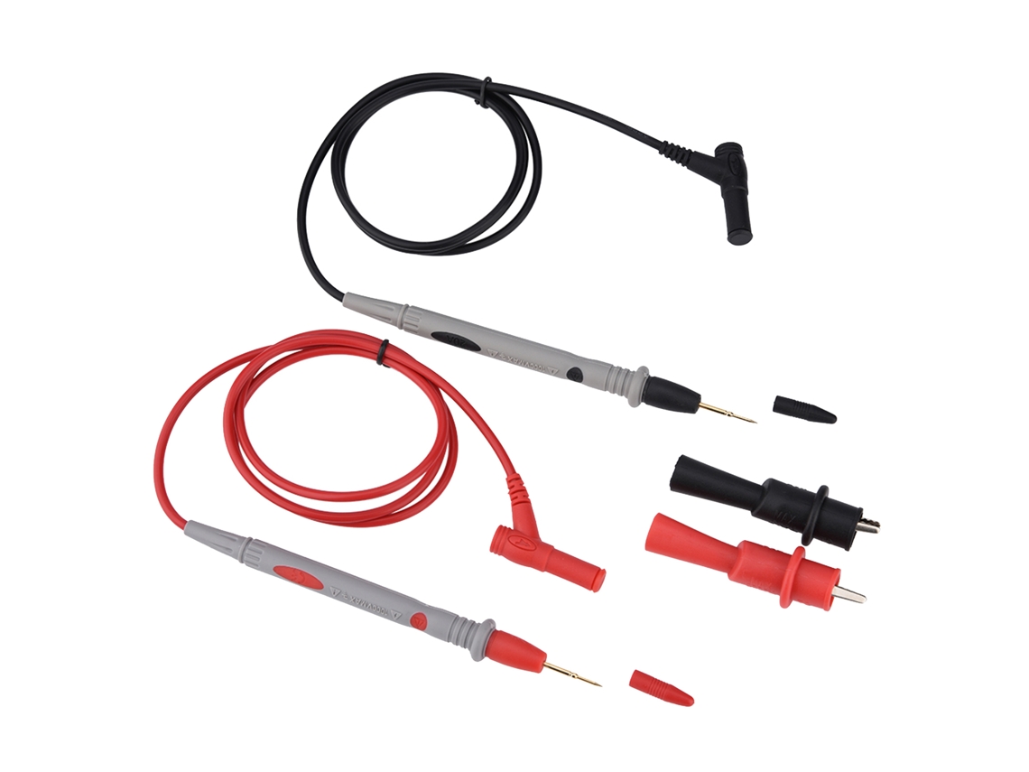 Sonda Ultrafina Para Multímetro Precise 1000v 20a Con Puntas Chapadas En Oro Y Pinzas De Cocodrilo.