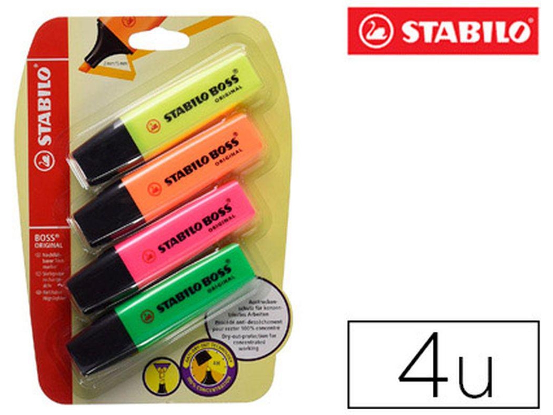Rotulador Stabilo Boss Fluorescente 70 Blister 4 Unidades Colores Surtidos