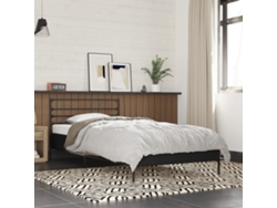 Estructura De Cama Madera De Ingeniería Y Metal Negra 90x190 Cm