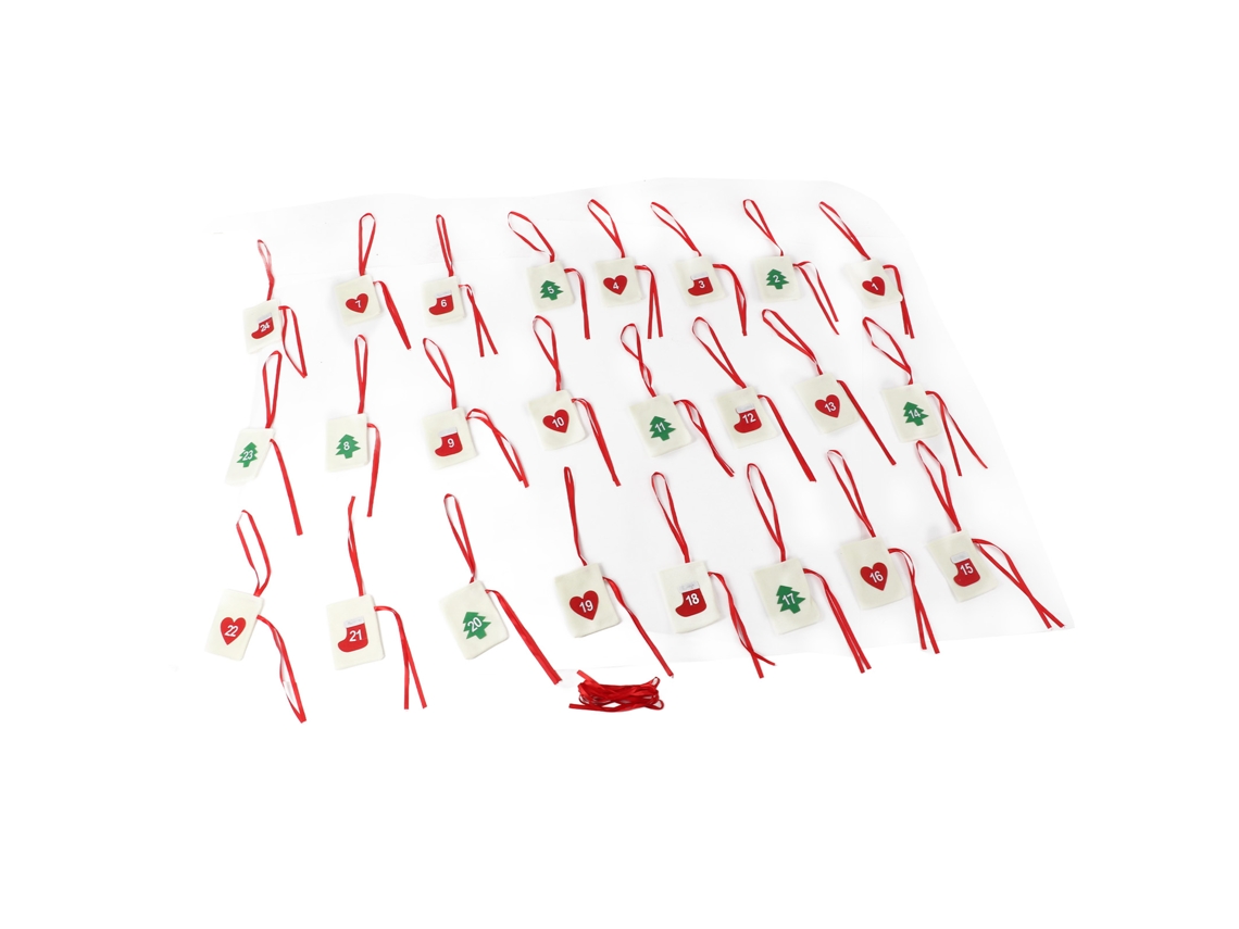 Bolsas Colgantes De Calendario De Adviento Navideño De 24 Días Para Decoración De Fiestas Y Celebraciones