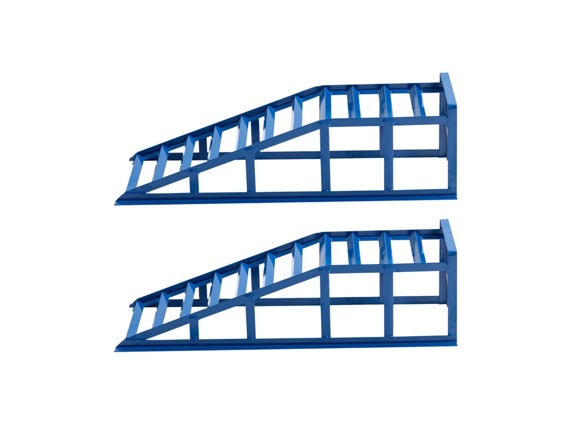 Elevador Para Automóviles De 2000 Kg Con Rampa De 23° Y Altura De 27,5 Cm, Color Azul.