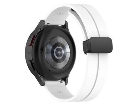 Correa de Silicona hebilla magnética para Samsung Galaxy Watch 5 40mm/44mm/Watch4 40mm/44mm/Huawei Watch GT 3 42mm/Garmin Venu2 Plus - blanco