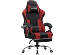 Silla de oficina Gtplayer para gaming, de tela, ergonómica, con reposapiés, reposacabezas y cojín lumbar, color rojo