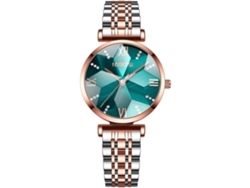 Reloj luminoso de cuarzo resistente al agua con fecha y diamantes de imitación de lujo para mujer
