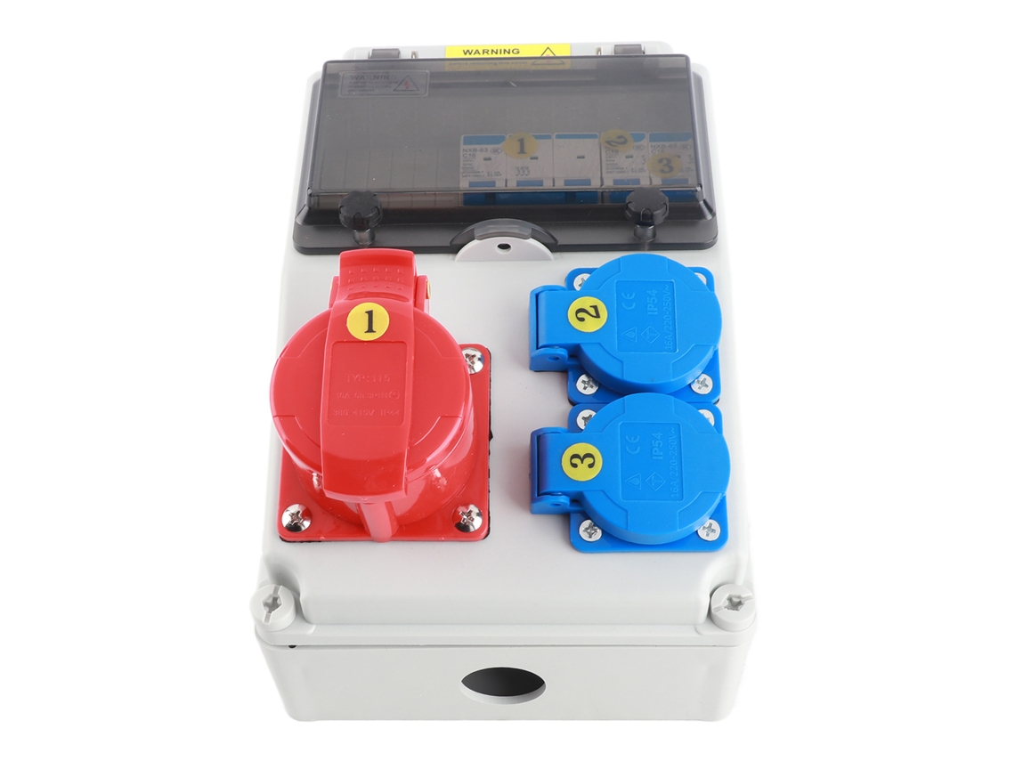 Caja de enchufes industriales impermeables estilo europeo, 2 unidades, 2 núcleos 220-250 V 16 A, 5 núcleos 380-415 V 16 A, Disyuntor C16