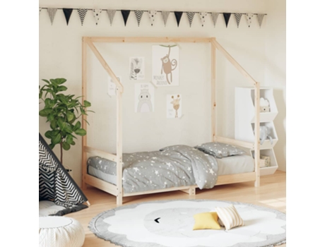 Estructura De Cama Para Niños VIDAXL Marrón Madera (80x160 cm)