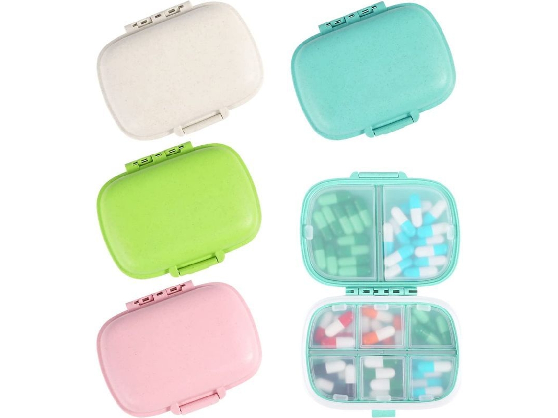 Organizador De Pastillas Pequeño, 4 Piezas, Contenedor De Medicamentos Compacto E Impermeable Para Viajes