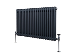 Radiador horizontal tradicional de 2 columnas en antracita – Acero al carbono de 1,5 mm, 4276 BTU, triple acabado, certificado