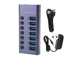Usb 3.0 Hub (7 Portas, Saída De 36w Com Chave De Energia Independente E Indicador Led)