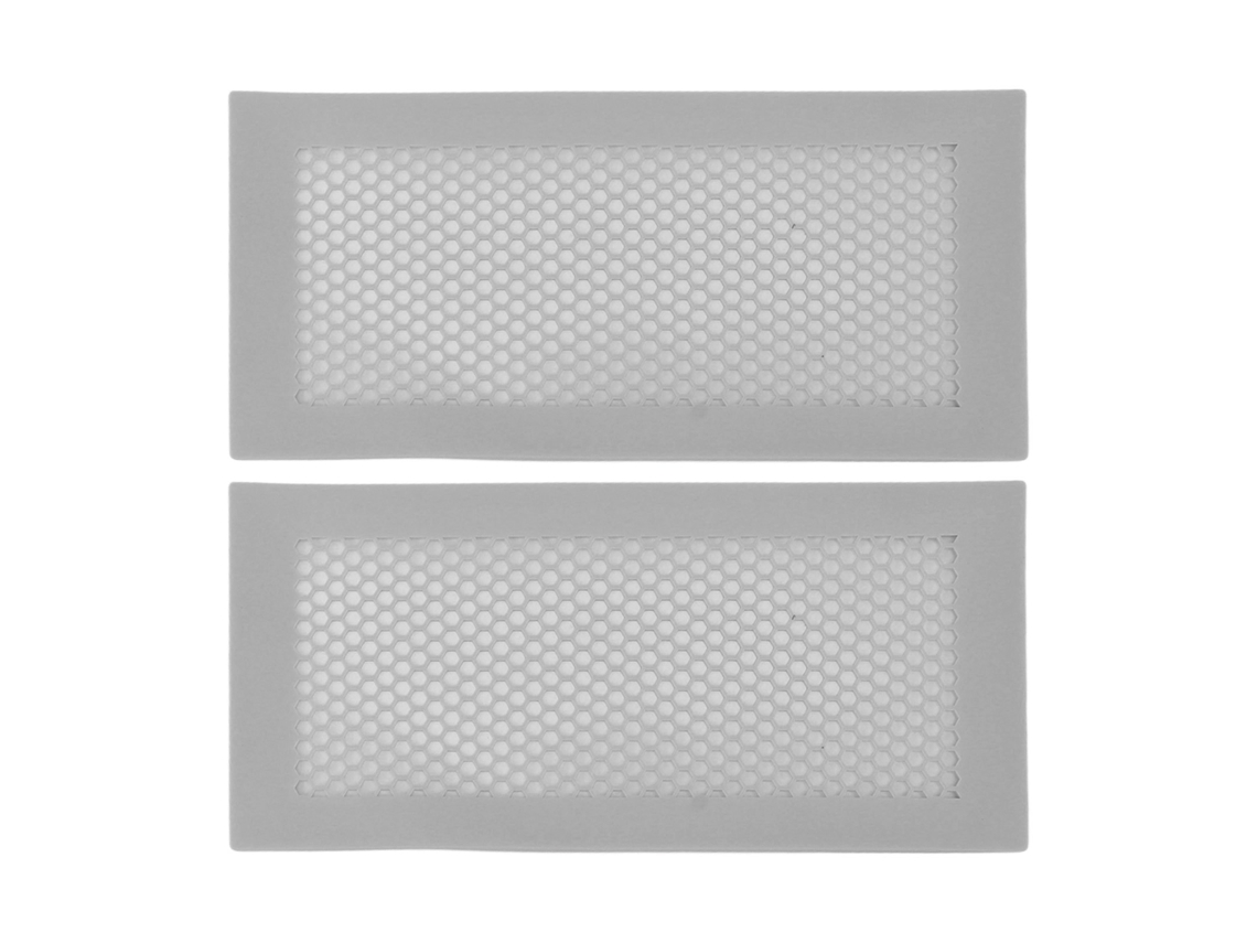 2 protectores de ventilación para bebés, de silicona suave, a prueba de niños, seguros para el suelo del hogar, para atrapar residuos, cabello, insectos, color gris.