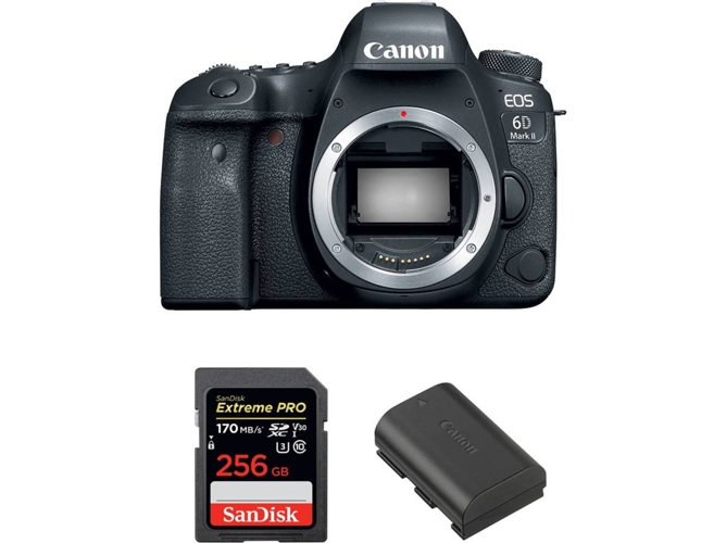 Kit Cámara CANON EOS 6D Mark II + SanDisk 256 GB + Batería (Full-Frame)