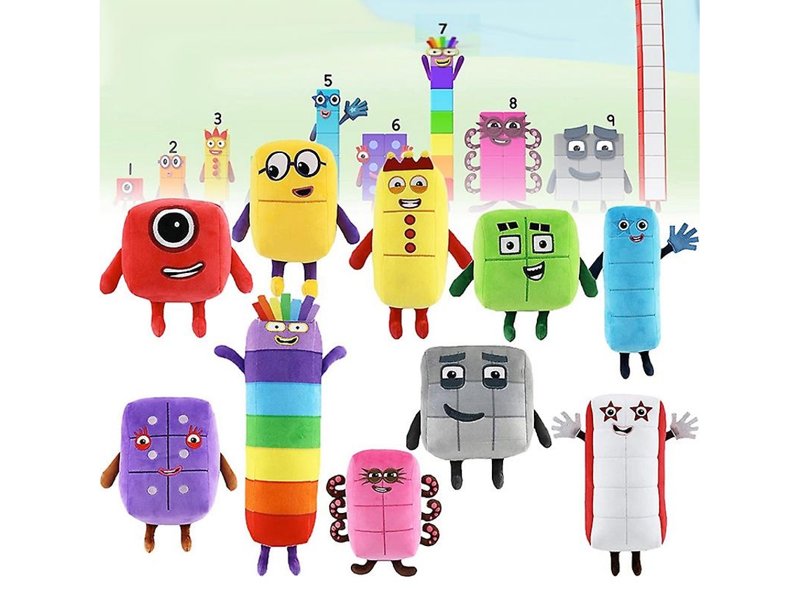 Peluche GAATPOT Numberblocks 1-10 Muñeco De Peluche Juguete Para Regalo Educativo Premium Relleno Numberblock (Edad Mínima: 1 Año - 10x10x10cm)