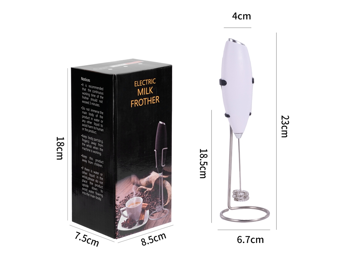 Espumador de leche eléctrico para café, con soporte, ideal para capuchino (blanco) Cuich