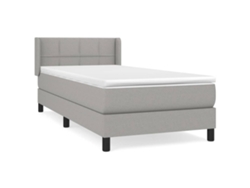 Maison Exclusive - Cama Box Spring Con Colchón Tela Gris Claro 80x200 Cm