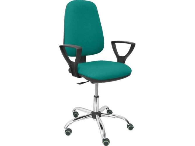 Silla de Escritorio Operativa PYC socovos Verde BF con ruedas antiarañazos (Brazos Fijos - Tejido)
