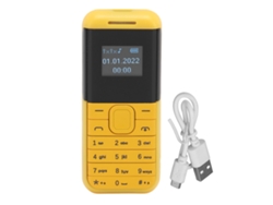 Telemóvel Pequeno Mini 2g Com Tela 0.66 Polegadas Player De Som Bluetooth Cartão Duplo Para Idosos E Crianças Amarelo