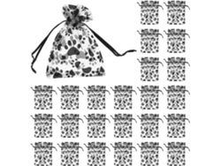 Bolsa De Organza Transparente De 50 Piezas Con Cordón Con Estampado De Patas Para Golosinas Y