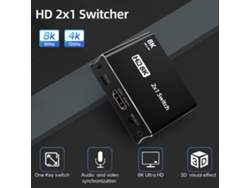 Conmutador Hd 2x1 2 Entradas 1 Salida Conversor Hd De Alta Velocidad Con Resolución De Hasta 8k60hz
