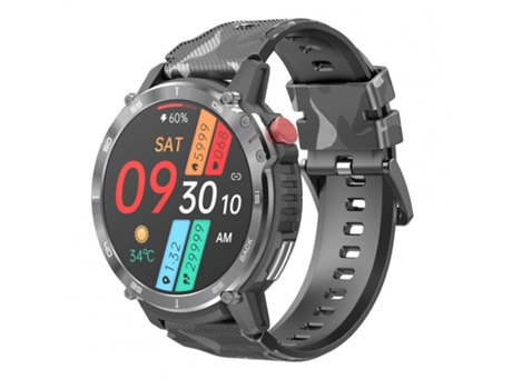 Smartwatch Podómetro a prueba de agua Black Silver Case