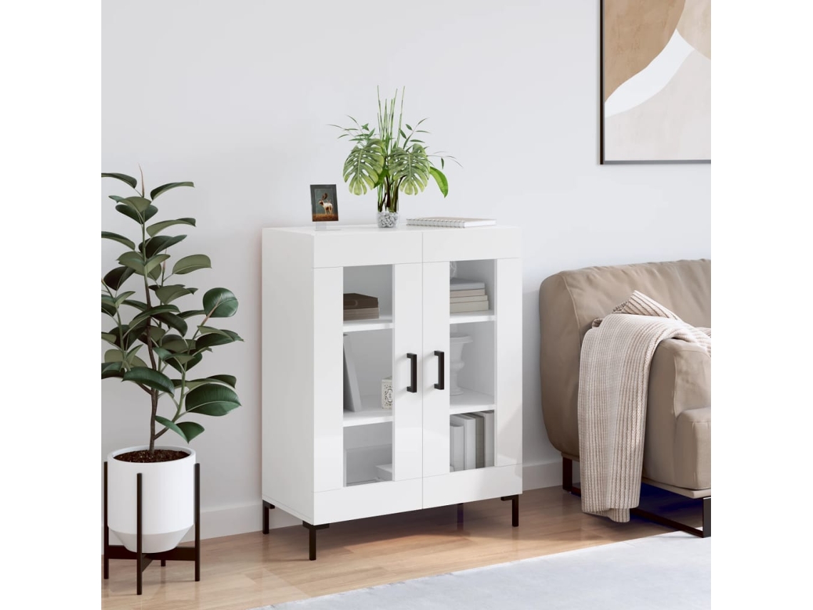 Lovely Home Aparador 69,5X34X90 Cm Madera Procesada Blanco Brillante