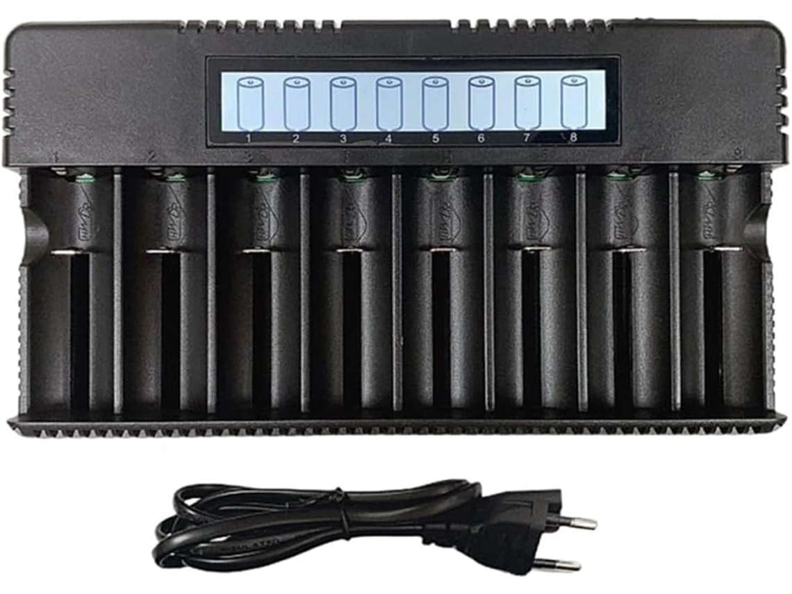 Pantalla Lcd, Cargador 18650, 26500 A, 8 Ranuras, Batería De Litio-nicromo De 3,7 V, 1, 2, 5, Enchufe Europeo