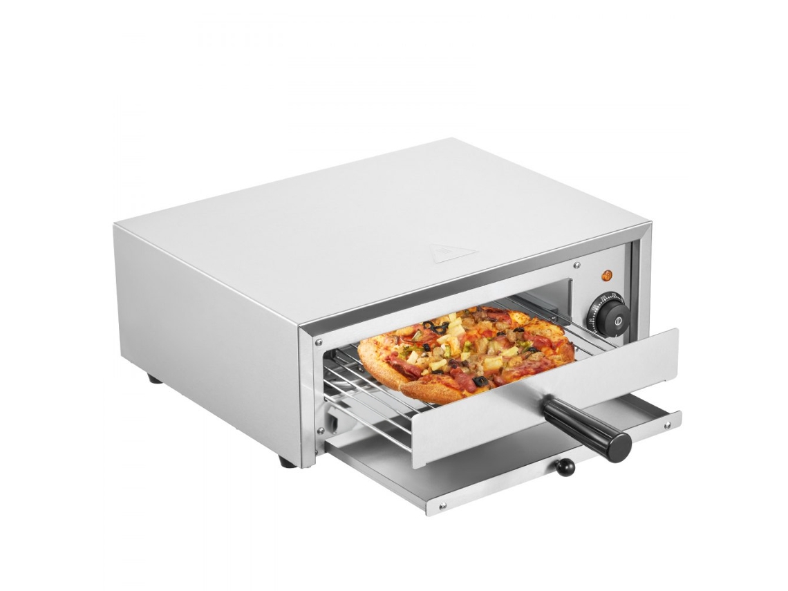Horno de pizza eléctrico comercial y doméstico de 305 mm en acero inoxidable, control de temperatura Tekmaquinas