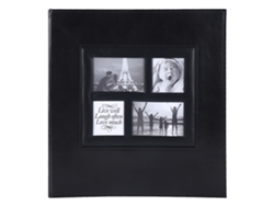 Álbum de fotos Baok de piel sintética con 500 bolsillos internos para tarjetas y memorias USB de 10x15 cm, color negro.