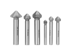 Juego De 6 Brocas De Chaflán De 90° De Hss Con 3 Hojas Y Vástago Redondo Para Acero Y Madera.
