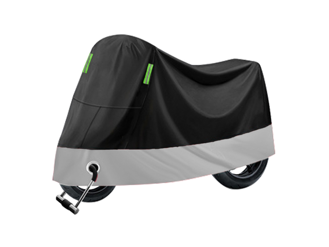Funda Para Motocicleta Multifuncional Impermeable Y Resistente Al Viento Incluye 2 Tiras Reflectantes 4xl/295 X 110 X 140 Cm Negro Plata Gertiz