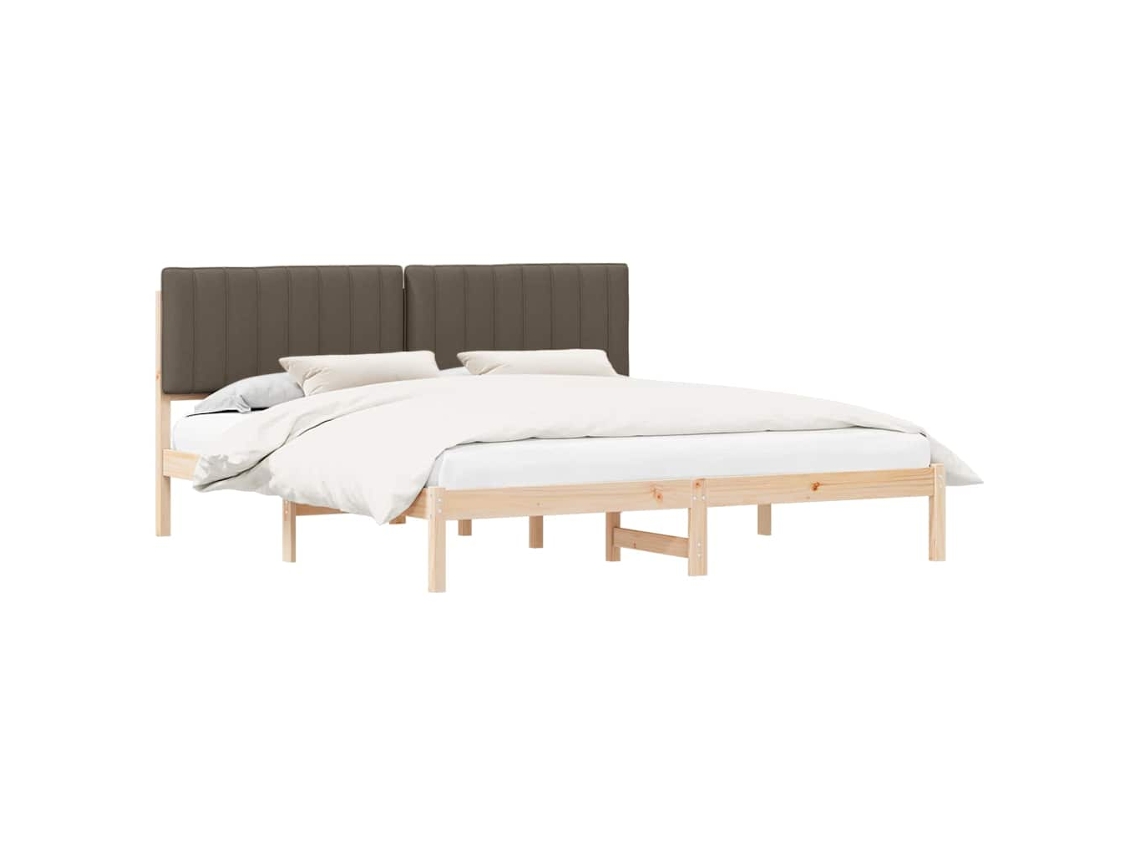 Maison Exclusive - Estructura De Cama Con Cabecera Tapizada Taupé 180 X 200 Cm