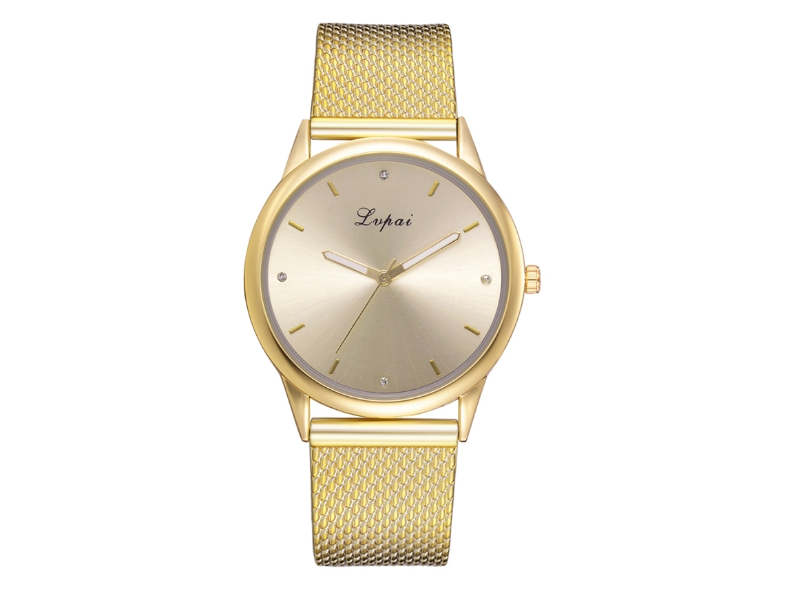 Reloj De Pulsera De Cuarzo Para Mujer Con Correa De Silicona Lvpai (dorado)