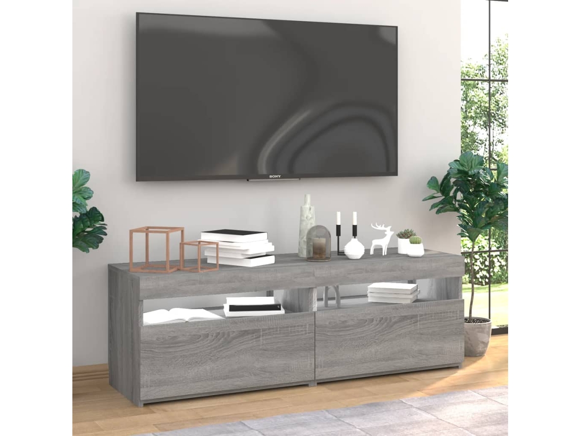 Estantería/Muebles de TV con luces Led 2 Pzs 60X35X40 Cm Sonoma Gris