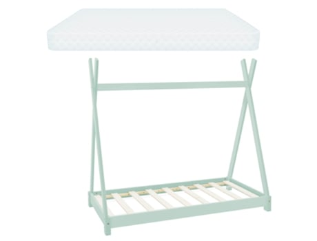 Cama infantil tipi menta pino con colchón oeko-tex 100 espuma fría 70 x 140 cm ML-DESIGN
