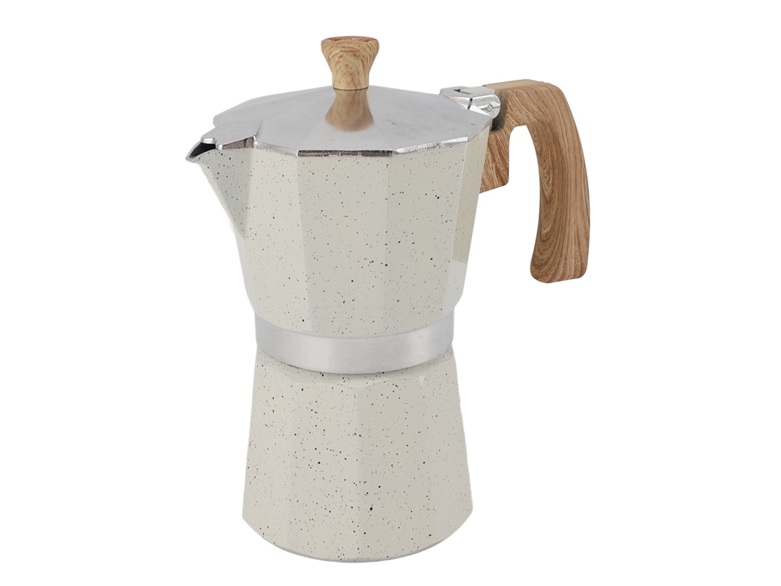 Cafetera italiana clásica de 300 ml, fácil de usar, conserva el sabor, para 6 tazas, color beige