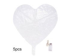 JILLIOPER 5 Unidades Globo LED Colorido 18cm para Fiestas Bodas Decoración en Forma de Corazón