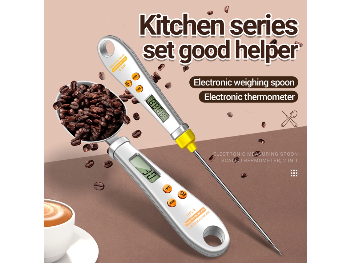 Báscula Digital 2 En 1 Con Termómetro De Cocina Lcd Aneng Htc-6