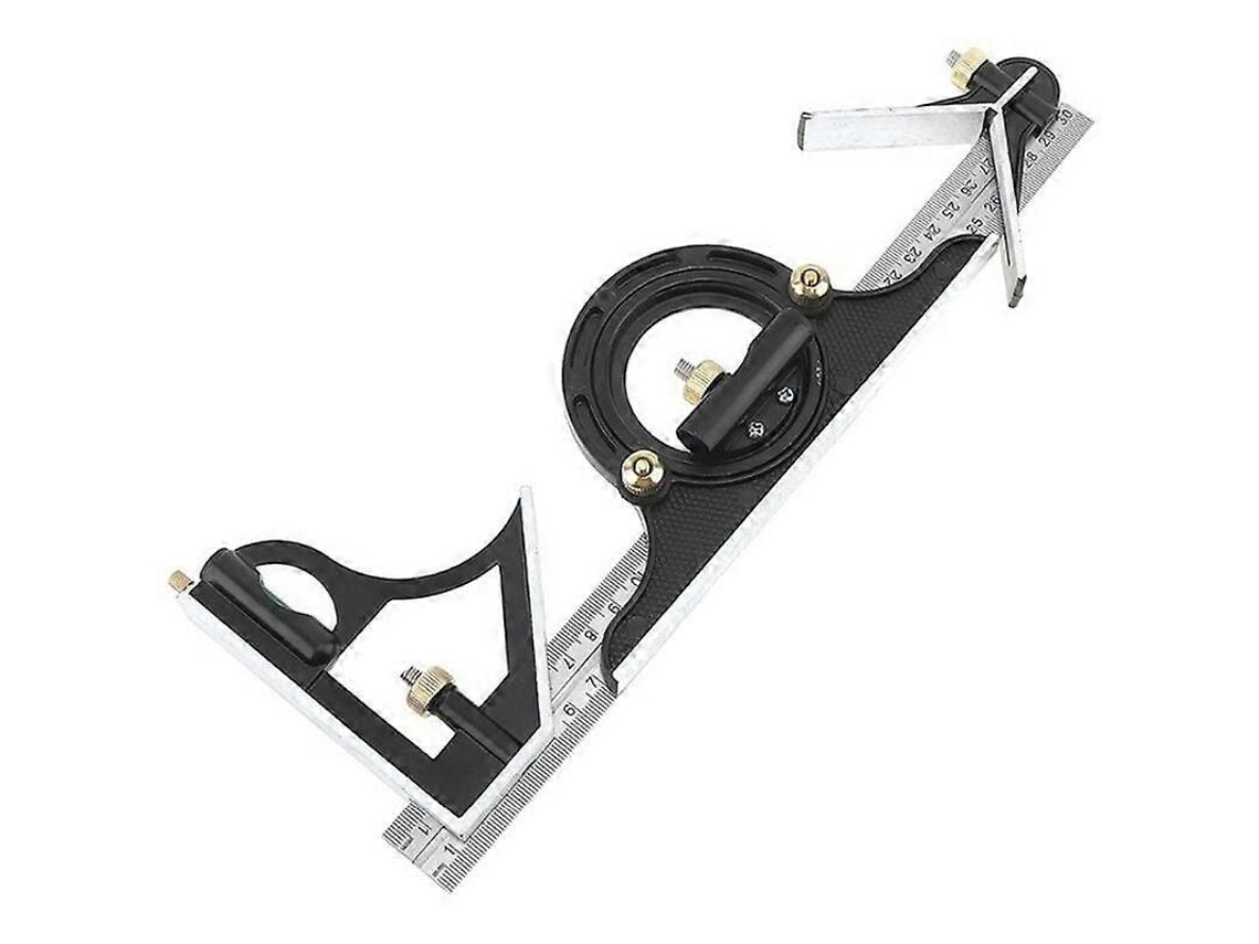 Regla De Medida Multifunción De Acero Inoxidable 300mm Con Transportador Y Escuadra Para Carpintería Profesional