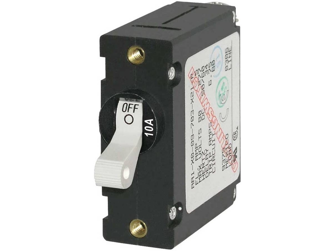 Interruptor BLUE SEA Ac/Dc Single Pole Magnetic World Circuit Breaker 10A Negro