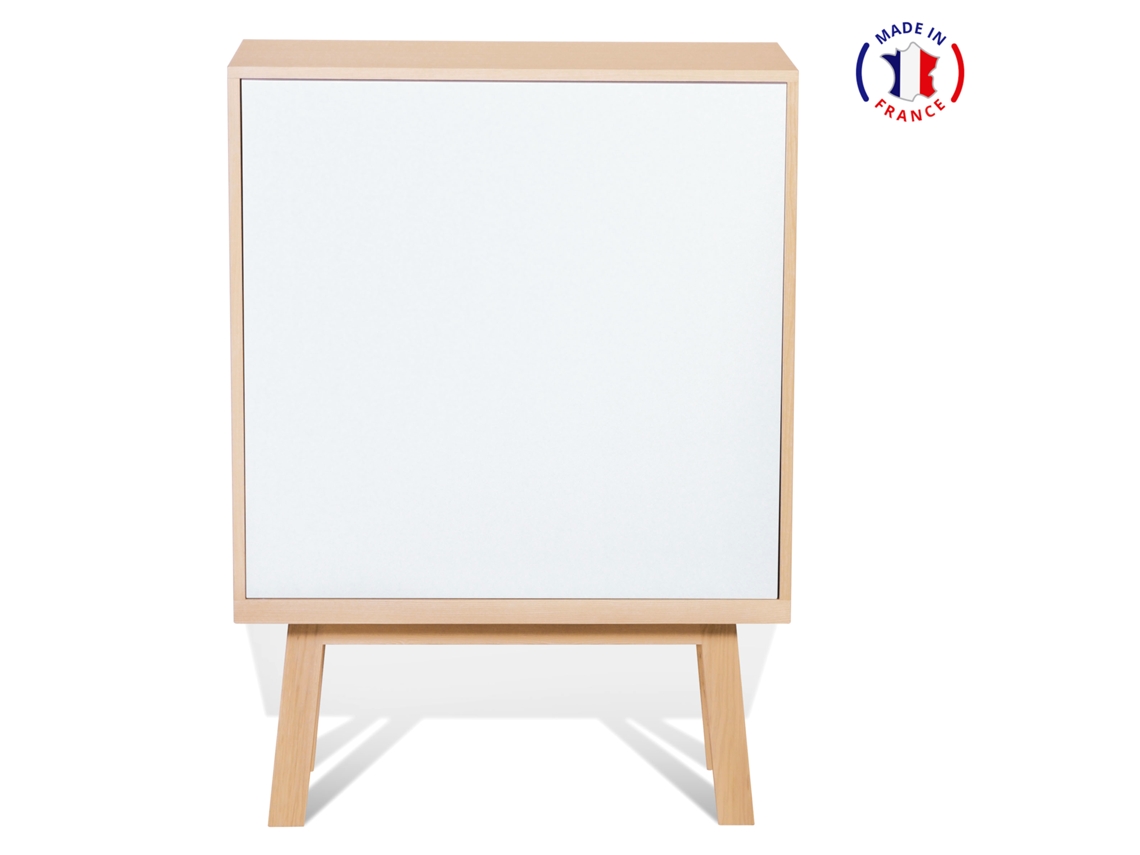 Armario MON PETIT MEUBLE FRANÇAIS con 1 Puerta (Azul Sombre de Rance - Madera - 90 x 125 x 46 cm)