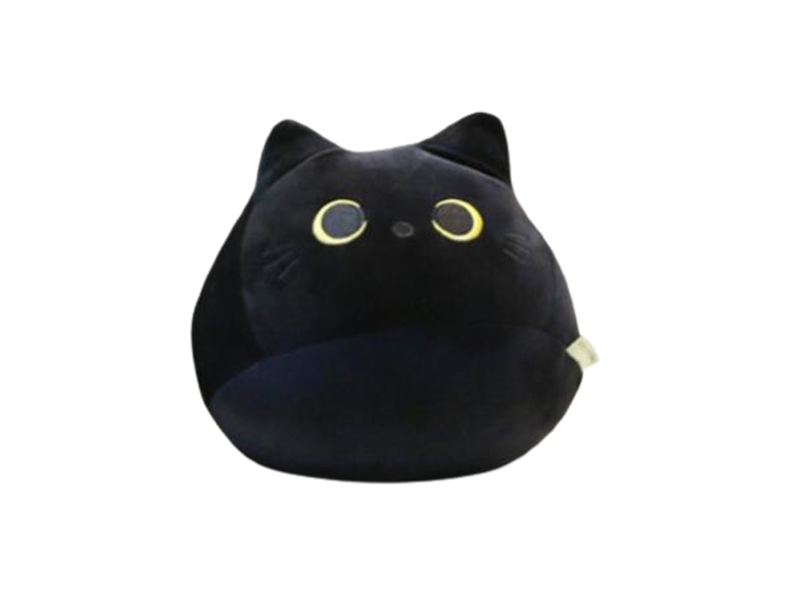 Peluche de gato negro, almohada decorativa, regalo de San Valentín o cumpleaños.