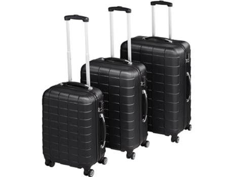 Conjunto de 3 Maletas De Viaje TECTAKE TECTAKE Rigid Negro (40 x 21 x 58 cm)