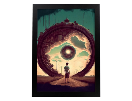 NACNIC Poster Sol Negro En Estilo Surrealismo Cinematográfico Ilustraciones Y Grabados De Historieta Abstracta Y Artística A4 Marcos Blancos