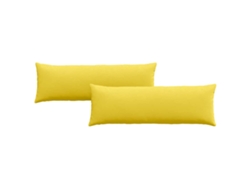 Juego de 2 cojines para sofá, HARLANV1 amarillo claro, tela de 120x40 cm