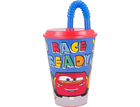 Vaso 430 Ml Con Tapa Y Pajita Cars Let'S Race