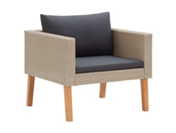 Sofá de jardín individual DKD Home Decor con cojines de mimbre beige