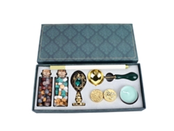 Kit De Sellos De Cera De Estilo Retro Con Mango Extraíble, Diseños Grabados Y Perlas De Cera.