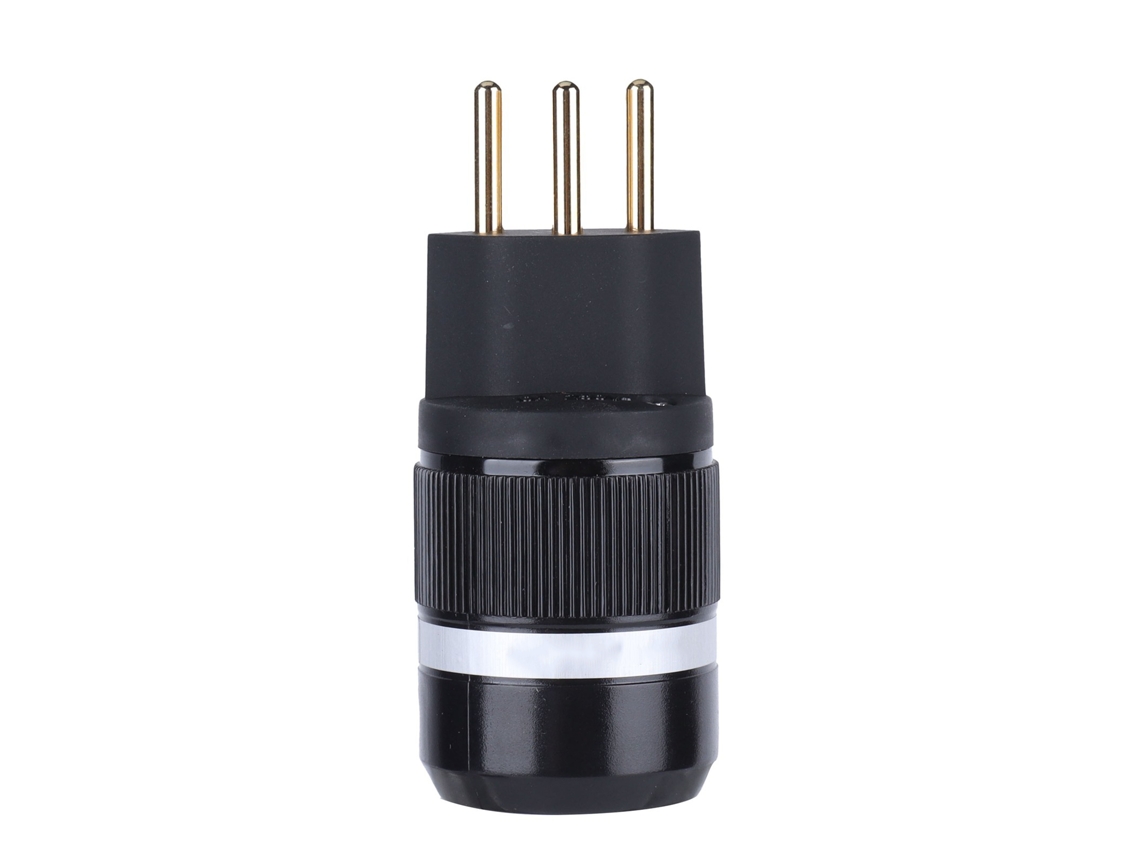 Conector De Alimentación Iec Ms150g De Latón Chapado En Oro De 24 Quilates, Enchufe De 3 Pines Para Cables De 6 Mm A 18 Mm.