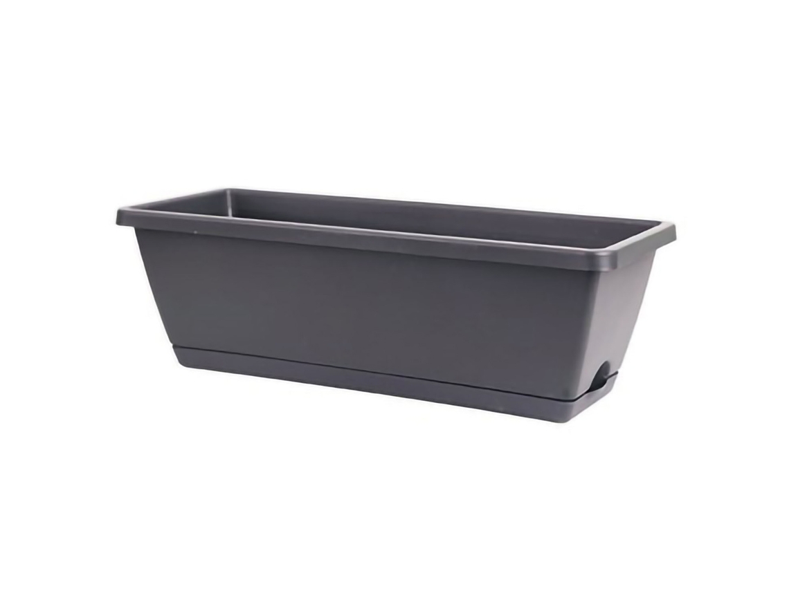 MEOIRUERY Caja de Cultivo Rectangular Gris Oscuro (43x19x15 cm) - Macetas de Plástico para Flores y Verduras, para Balcón y Hogar